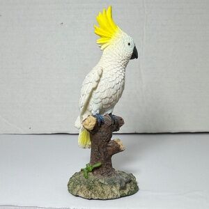 Charming Cockatoo Bird Figurine with Yellow Crest
